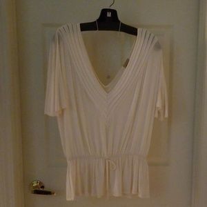 ELLA MOSS SOFT OFF WHITE BLOUSE SZ L